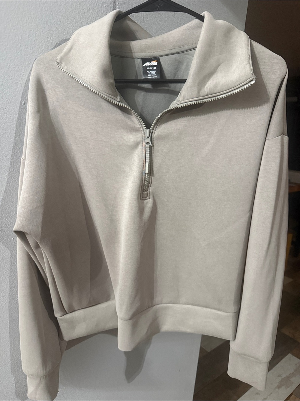Avia Men's Quarter-Zip Pullover Sweater and pants it’s a set! - Light Taupe